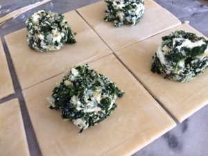 Prepping Spinach Pasties